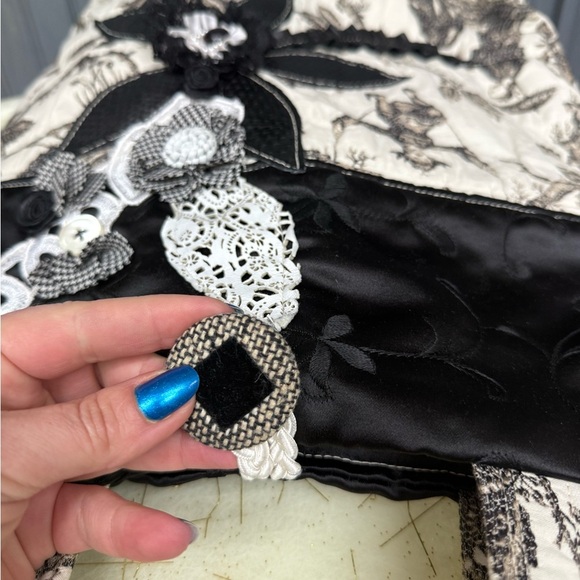 Sonja’s Handmade Toile Print Tote Bag, Black & White, Country Cottage Style Tote - Picture 9 of 12